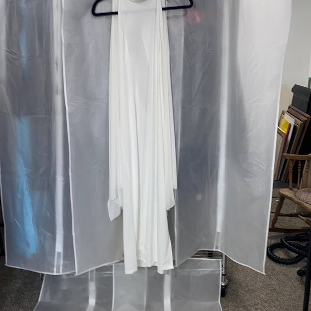 High collar maxi dress w/ capped sleeves